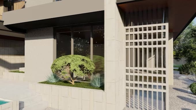landscape design, garden design, backyard, swimming pool, and render images