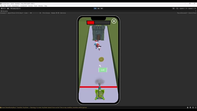 develop a mobile game prototype in unity