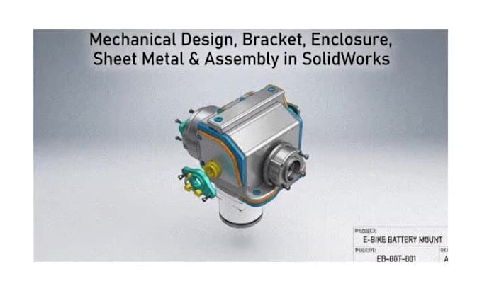 do mechanical design, bracket, enclosure, sheet metal, assembly using solidworks