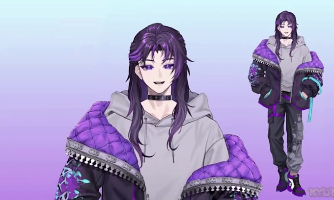 create a custom live 2d vtuber model art live 2d and professional rigging