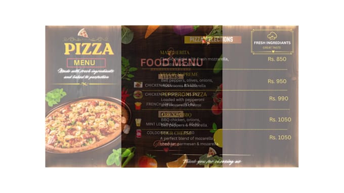 create modern restaurant menus