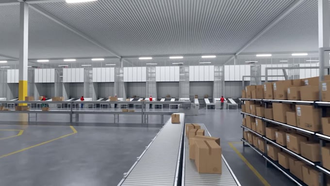 design 3d warehouse, auto store, fulfillment center and logistics facility