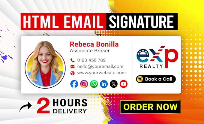 make clickable HTML email signature for gmail, outlook etc