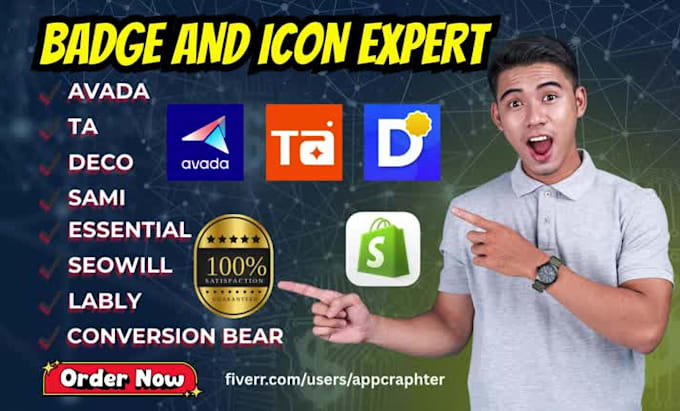 setup badge and icon avada ta deco sami essential seowill lably conversion bear