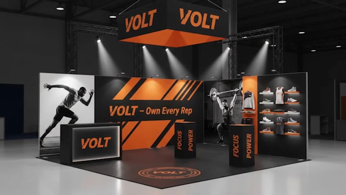 design create a modern and eye catching trade show booth