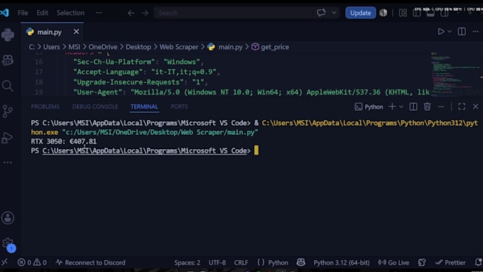 develop a custom python script for automation