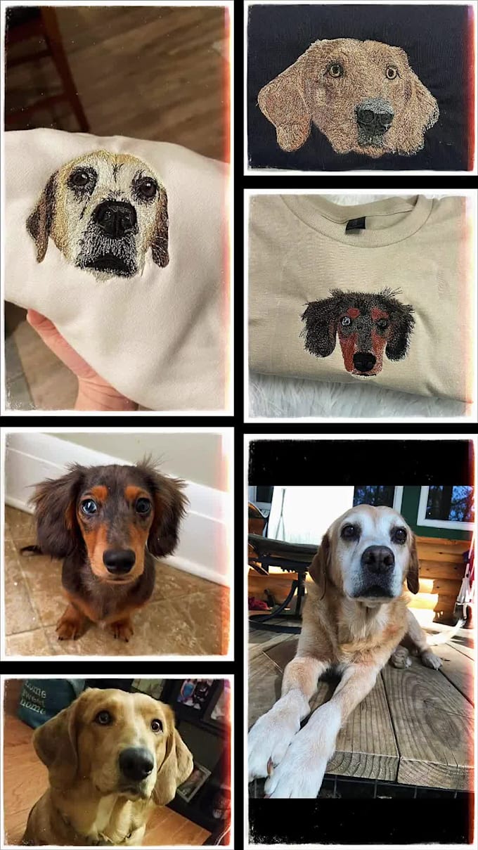 convert your dog cat pet into custom embroidery digitizing file