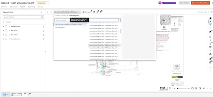 do quantity takeoff, material takeoff, with cost estimation