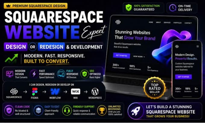 design squarespace website or redesign squarespace website development SEO