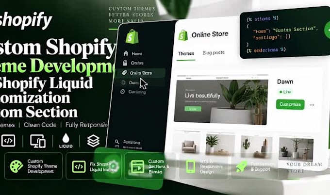 custom shopify theme development fix shopify liquid customization custom section