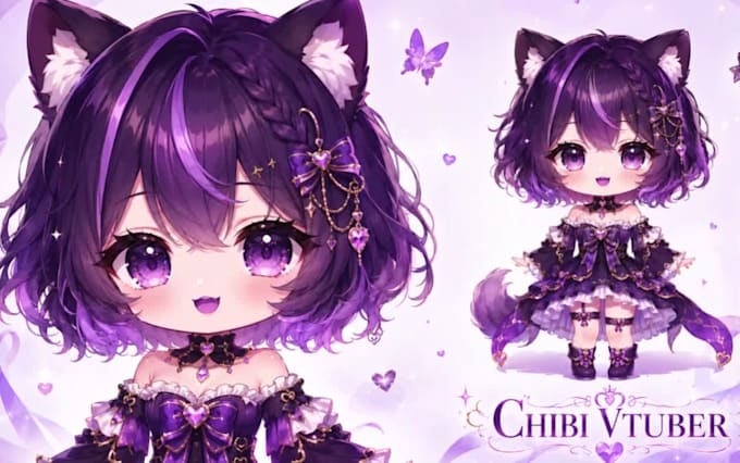 design rig cute chibi vtuber model live2d anime chibi vtuber studio stream