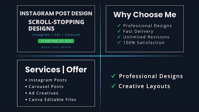 design instagram posts for coaches and brands