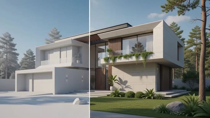 do ai architectural rendering and architecture concept 3d model ai visualization