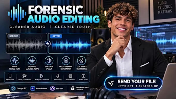 enhance forensic audio and remove noise to make speech clear