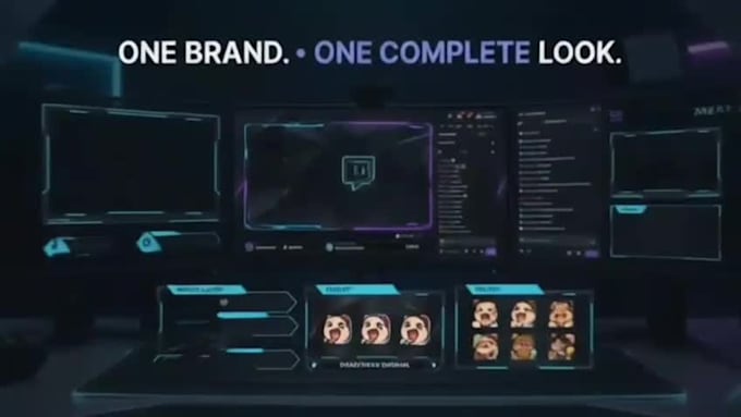 design animated twitch overlay stream package and twitch badges