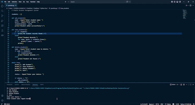 create python mini projects with explanation and code