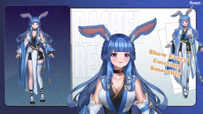 design and rigging vtuber model live2d in anime art style ready to stream