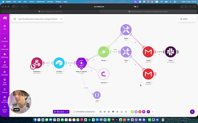 build ai lead generation and CRM automation with make and airtable