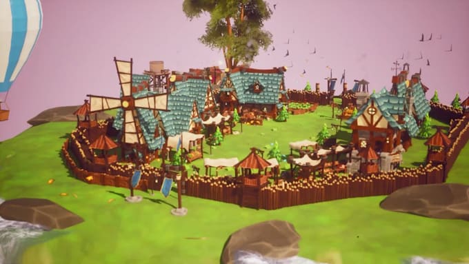 create 3d game ready stylized environment and game assets level design