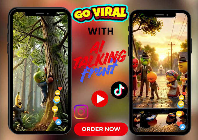 create viral ai talking fruit talking object 3d animation tiktok, youtube videos