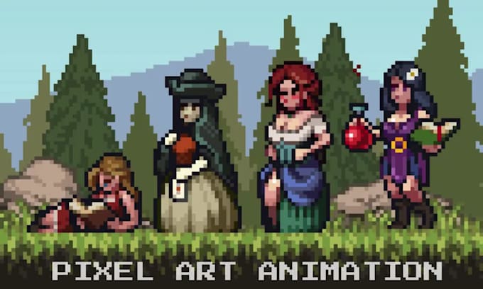 create pixel art character animation and rpg game sprite sheet for your 2d game