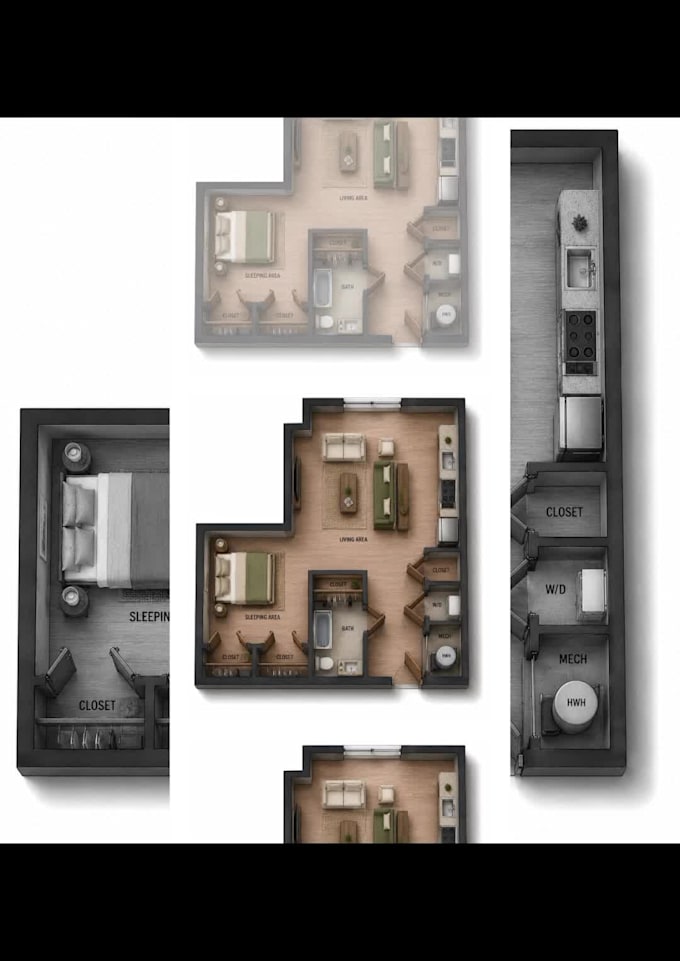 do attractive interior design and exterior 2d plans in autocad