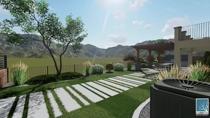 create a 2d and 3d landscape design