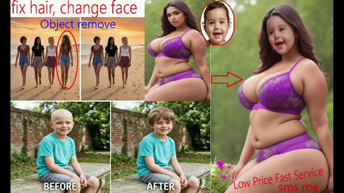 change face, replace face, object remove from photo