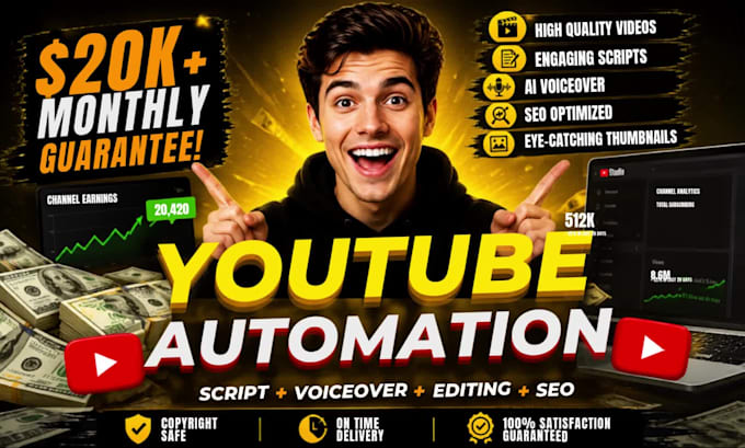 create faceless youtube videos for your automation channel and you tube banner