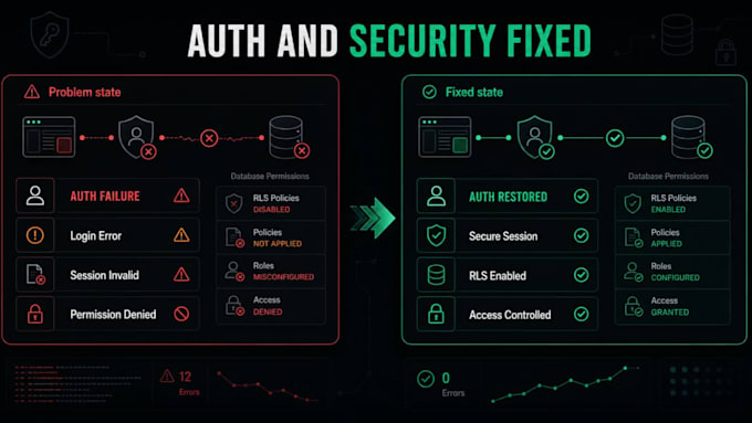 build or fix secure supabase apps with auth and rls