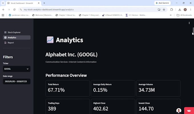 build python streamlit analytical dashboards