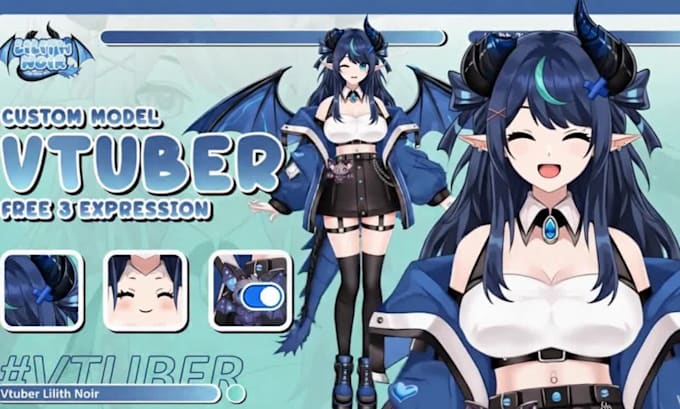 draw and rig live2d vtuber model anime vtuber vtuber commission vtuber rigging
