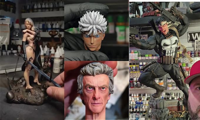 3d print and paint miniature figurine anime figure printing bust 3d head paint