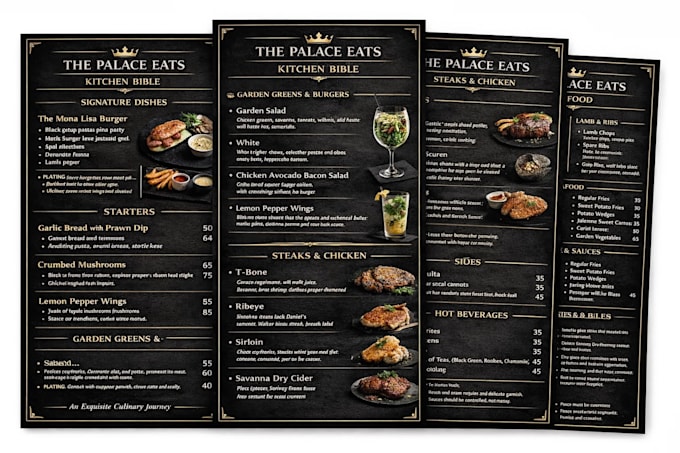 design professional menus, digital content, or graphics