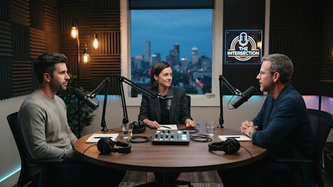 create a realistic ai podcast with hosts in any language