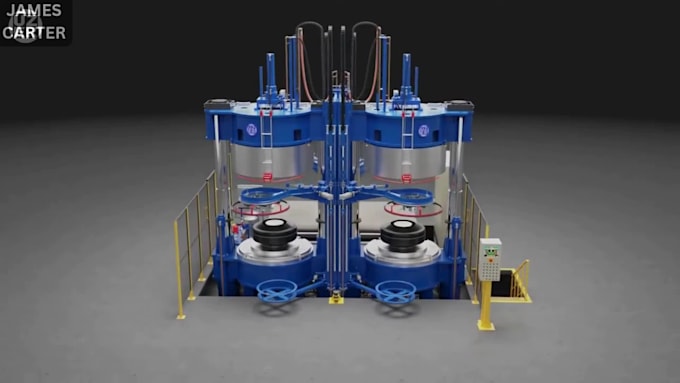 create 3d industrial animation, factory  process, technical manufacturing video