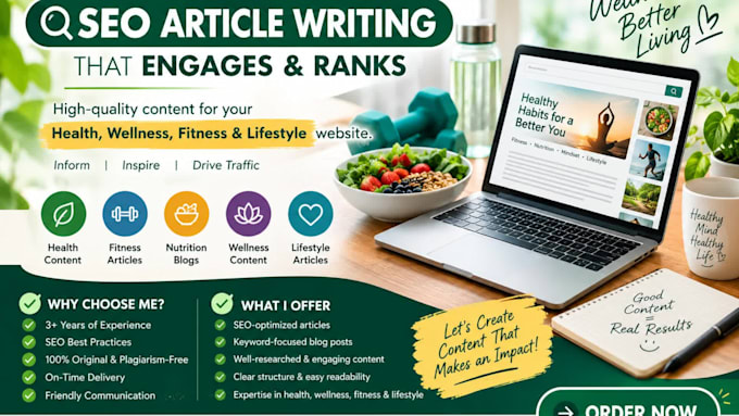 write SEO health and wellness article for your blog