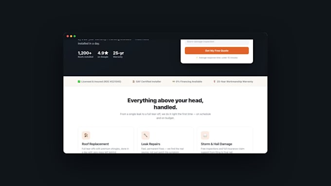 create an ai homepage mockup for your business website