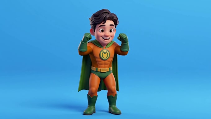 design a 3d mascot character pack with multiple poses