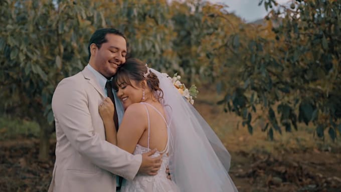create a beautiful cinematic wedding film and trailer