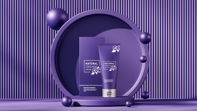 create realistic 3d product rendering for cosmetics products