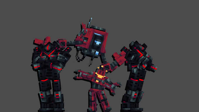 create custom minecraft blockbench 3d model and animations