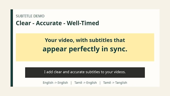 make english and tamil subtitles