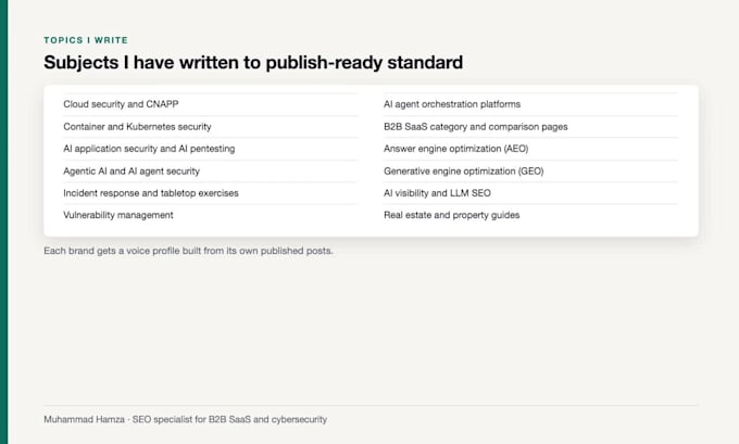 write cybersecurity blog posts and technical articles for tech brands