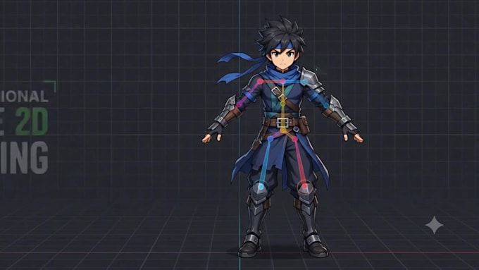 create spine 2d character rigging, animation, vfx and game animation