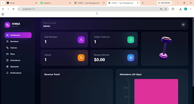 premium 3d gym management saas platform