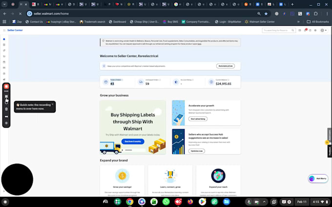 walmart seller a to z manage