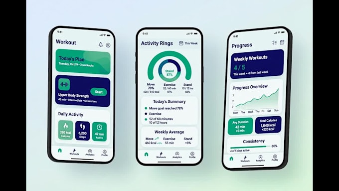 design a clean mobile app UI UX in figma for ios and android