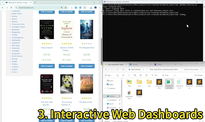 scrape website data and build interactive python dashboards