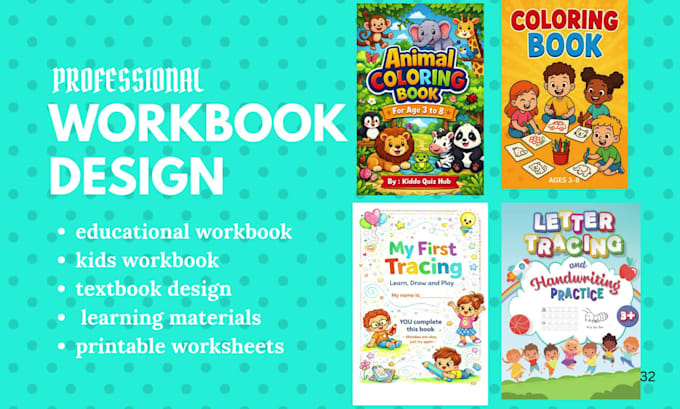 design educational workbook,textbook,learning materials,create kids workbook